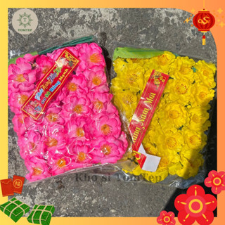 {Tết 2026 } Bịch 40 bông hoa mai Tết giả +lá kẽm - trang trí Tết