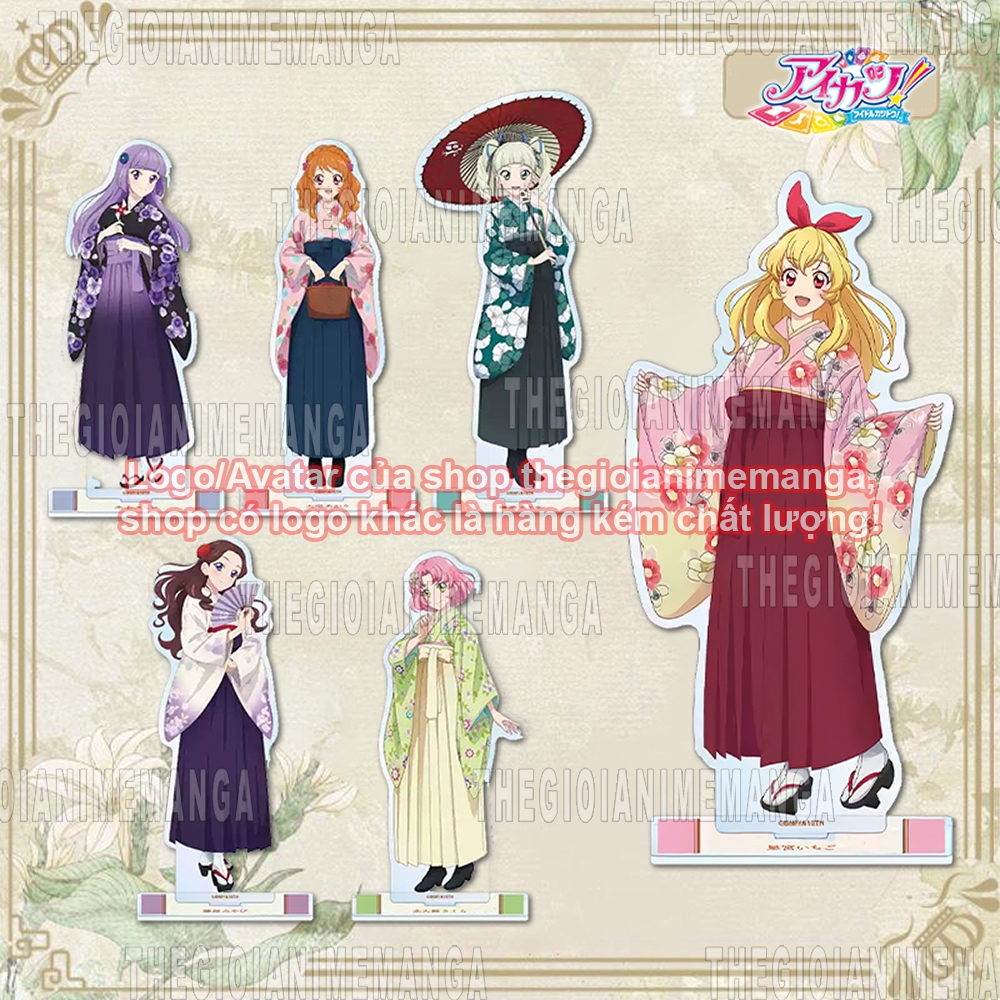 Mô hình standee AIKATSU ver CỔ PHỤC in hình anime chibi mica acrylic tượng trưng bày