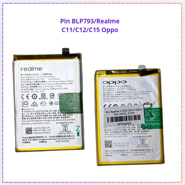 Pin oppo blp793/realme C11/C12/C15