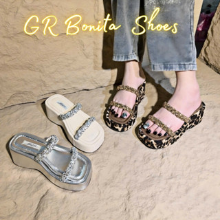 NS2 Dép Xuồng Nữ Hai Quai Đá Bính 6 cm - Bonita Shoes DX115