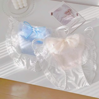 [BIG SIZE] QUẦN LÓT NỮ DÂY SƯỜN ĐÔI ĐÍNH NƠ HOẠ TIẾT LÔNG VŨ LẠ MẮT, PHONG CÁCH NHẬT DỄ THƯƠNG