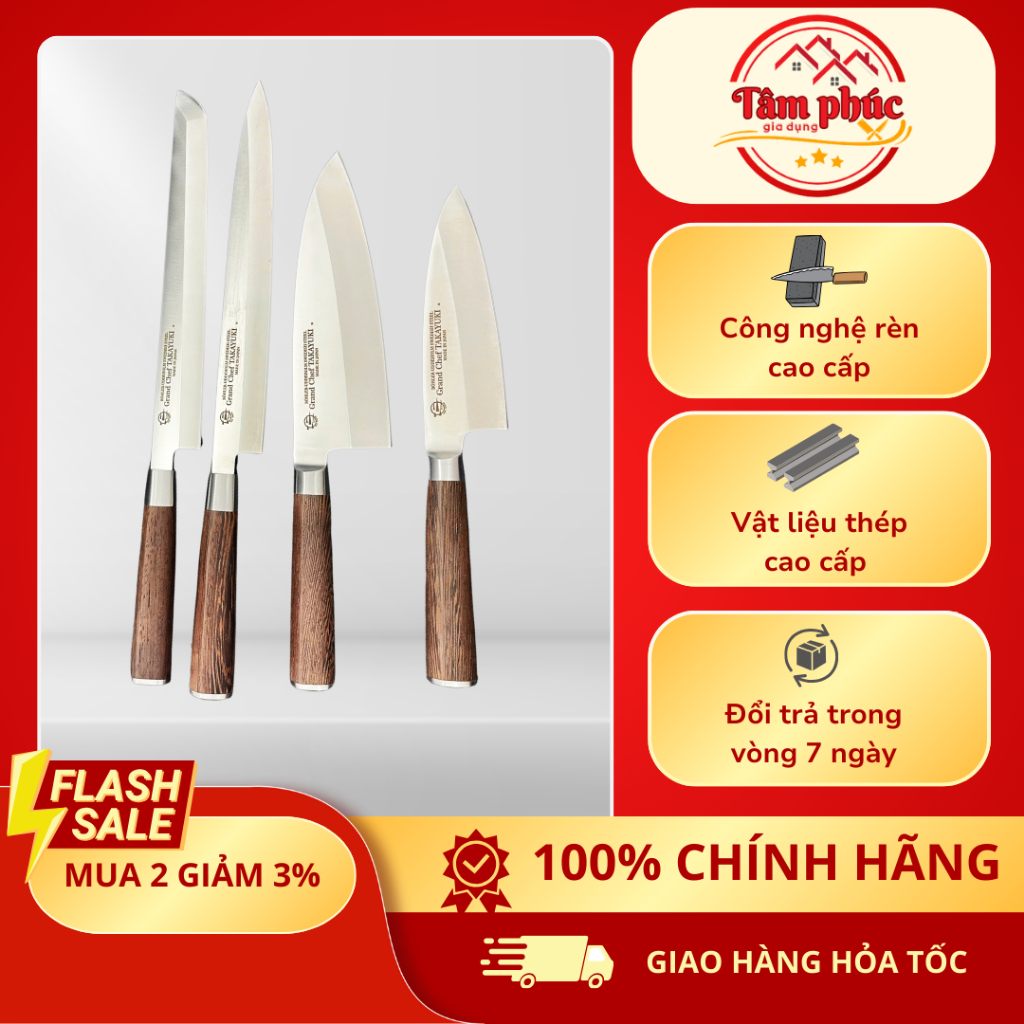 Dao Thái Thịt Cá TAKAYUKI – Deba Sashimi Nhật Bản, Độ Bền và Sắc Bén Tuyệt Hảo
