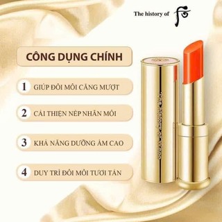 [nội hàn không tem] Son dưỡng môi Whoo Mi Glow Lip Balm SPF10 (SON DƯỠNG CAM TẶNG KEM HỒNG ĐẤT)