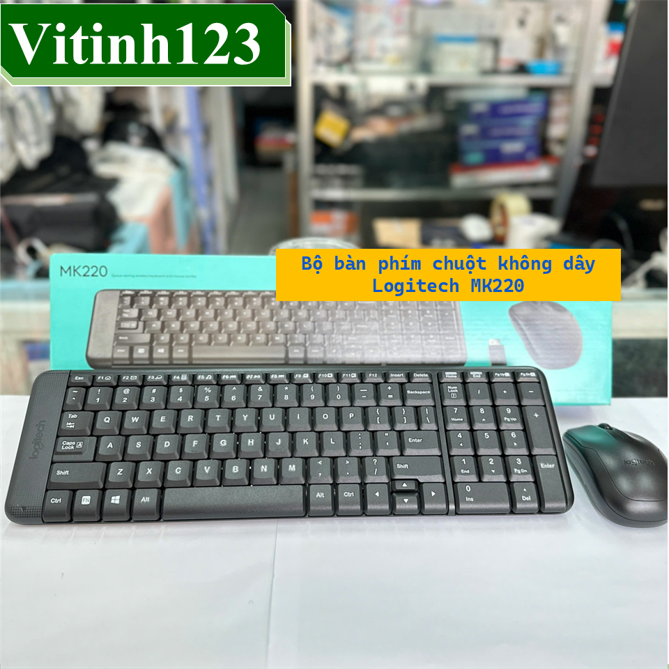 Bộ bàn phím chuột không dây Logitech MK220, Logitech MK235