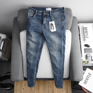 Quần jean nam xanh rêu đậm vnxk ống ôm côn co giãn có big size