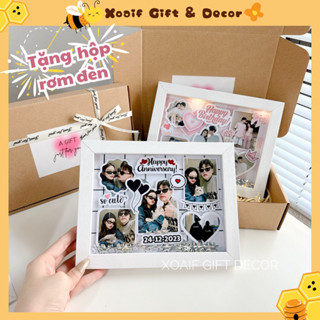 [TẶNG HỘP + RƠM] Khung ảnh nổi handmade để bàn thiết kế làm quà tặng sinh nhật, valentine kỉ niệm