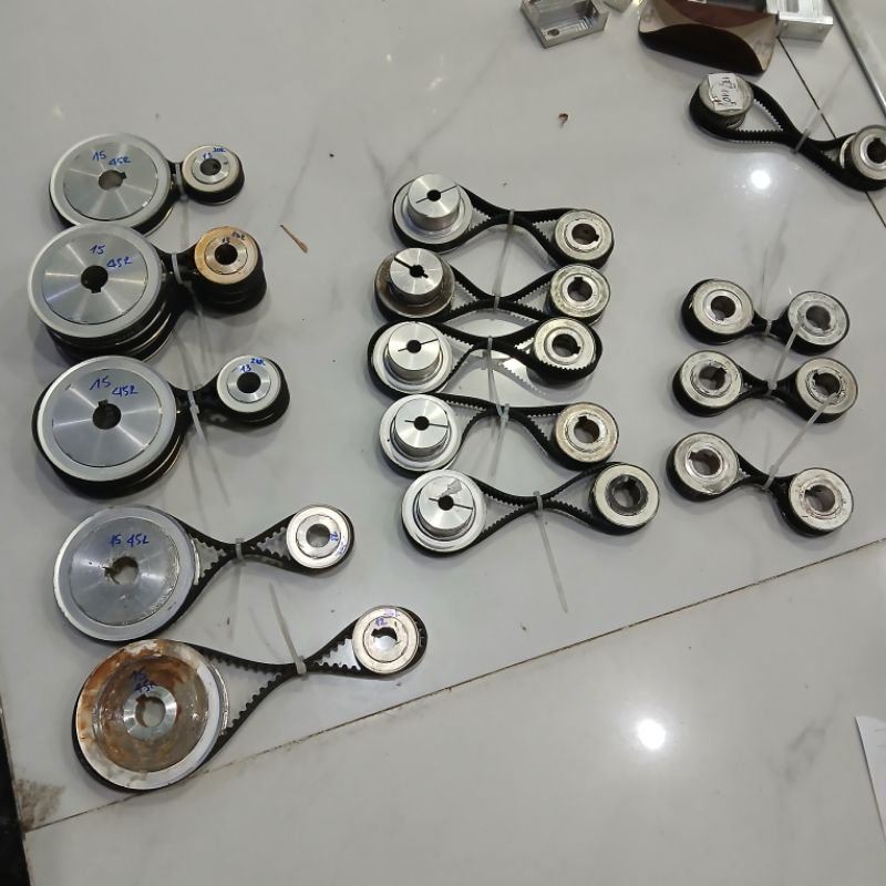 [S5M] combo 2 pulley răng + dây đai răng bước 5 bản 10mm đồng bộ timing