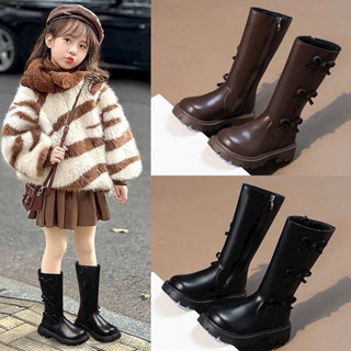  Giày bốt gối nơ phong cách sành điệu chất da cao cấp cho bé gái từ 3 đến 10 tuổi 