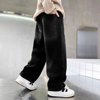 Quần jean trơn và chữ NIUDD phong cách cho bé trai size đại 24-50kg