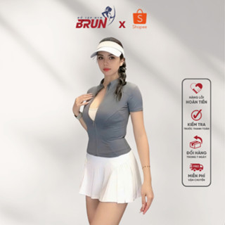 Áo Tập Cộc Khoá ASEA - Áo Tập Cộc Tay Có Khoá, Chất Thun Lạnh Cao Cấp - Tập Gym, Pilates, Yoga -BRUN