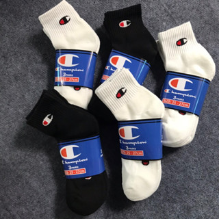  Tất vớ Champion thể thao nam nữ cổ trung lửng hàng vnxk phù hợp chơi thể thao tập gym đá banh 