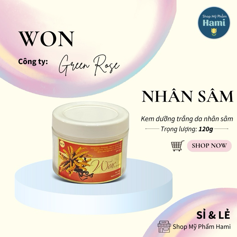 WON KEM DƯỠNG TRẮNG DA NHÂN SÂM 100g (SỈ & LẺ)