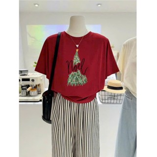  Áo thun Cotton Nữ in hình Giáng sinh JULY Áo phông nữ hình Meri Christmas Noel Chất thun Cotton 4c thấm hút mồ hôi 