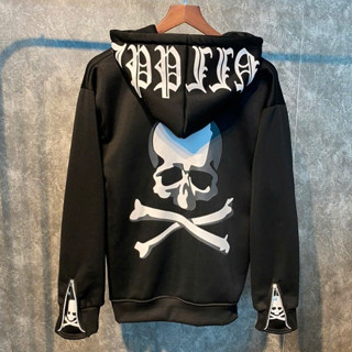  Áo khoác Đầu Lâu in 2 mặt + tay khoá+ mũ 2 lớp chất liệu nỉ tàu phong cách boy phố - Nam - Jacket Menswear 