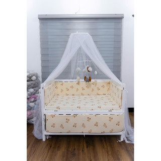 Quây Ga Chất Liêu Xô Muslin Cao Cấp, mềm mại, an toàn cho da em bé, Quây Ga Nôi Cũi Trẻ Em