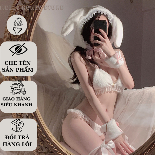 Set Bikini Cosplay Lông Gợi Cảm, Bộ Cosplay Thỏ Sexy