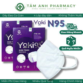   10 hộp 100 cái  Khẩu trang N95 Yoki 5 lớp kháng khuẩn bản hộp lọc bụi mịn PM2.5 hàng chính hãng 