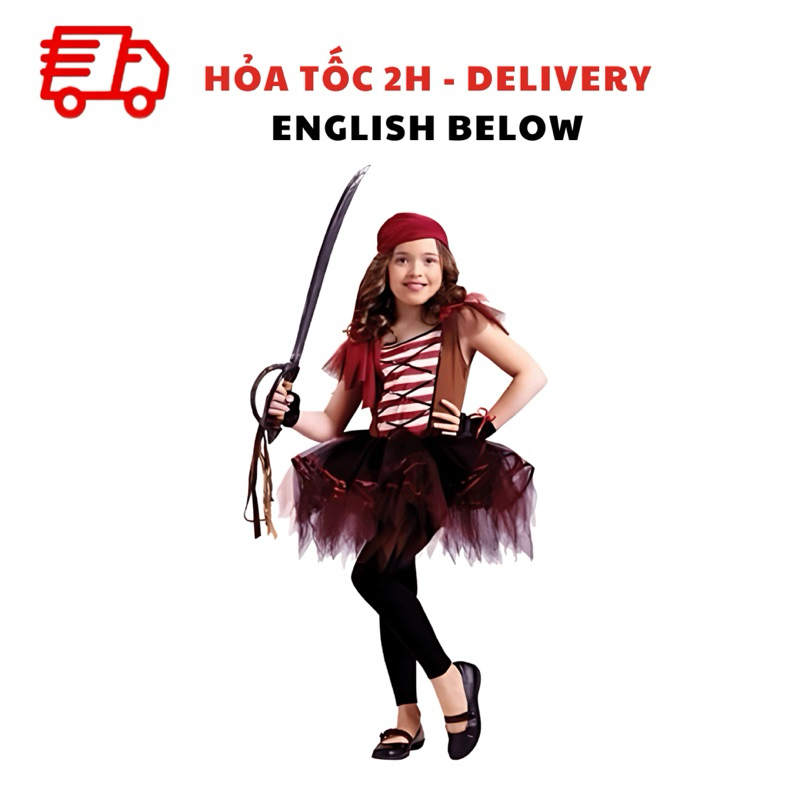 Bộ Trang Phục Hóa Trang Cô Bé Cướp Biển - Girls Dress, Halloween Costume TPHT01