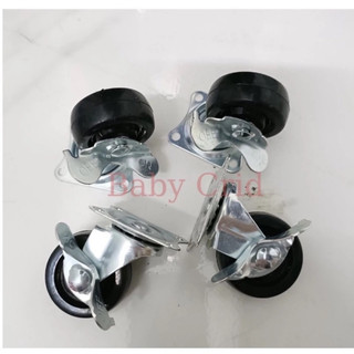 Bánh Xe Cao Su Có Khoá Chốt Đế Cao Su Dùng Cho Nôi cũi trẻ Em, An Toàn Khi Sử Dụng