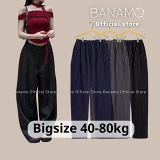 Quần ống rộng BIGSIZE Banamo Fashion quần suông kẻ sọc Striped Pants trẻ trung phong cách Hàn Quốc 997