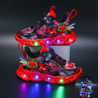 Giày siêu nhân người nhện có đèn giày thể thao bé trai [GT033]