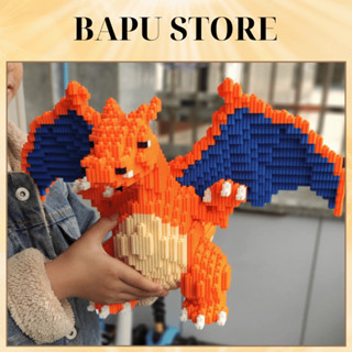 Mô hình đồ chơi lắp ráp rồng lửa Charizard Pokemon nhân vật cỡ lớn Bapu Store