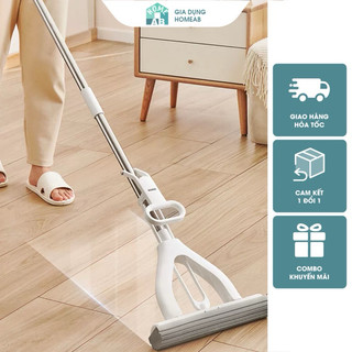 Cây lau nhà Ecoco cán dài 140cm bông mút tự vắt gấp gọn siêu thấm hút| Chổi mút lau nhà tiện lợi sạch khô nhanh 