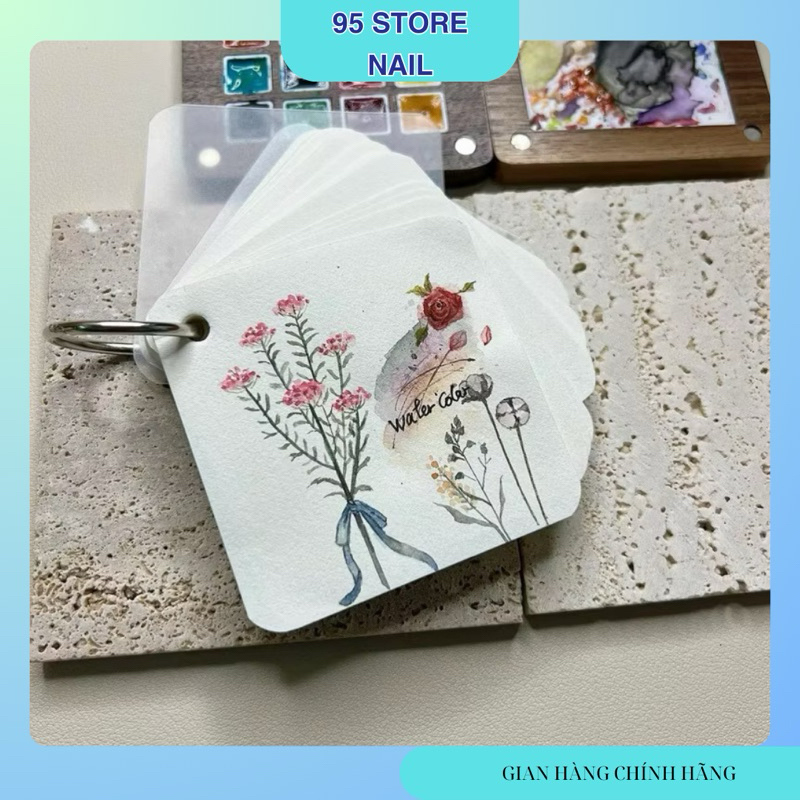 Giấy vẽ màu nước - album bìa giấy nhám tập vẽ màu nước nail
