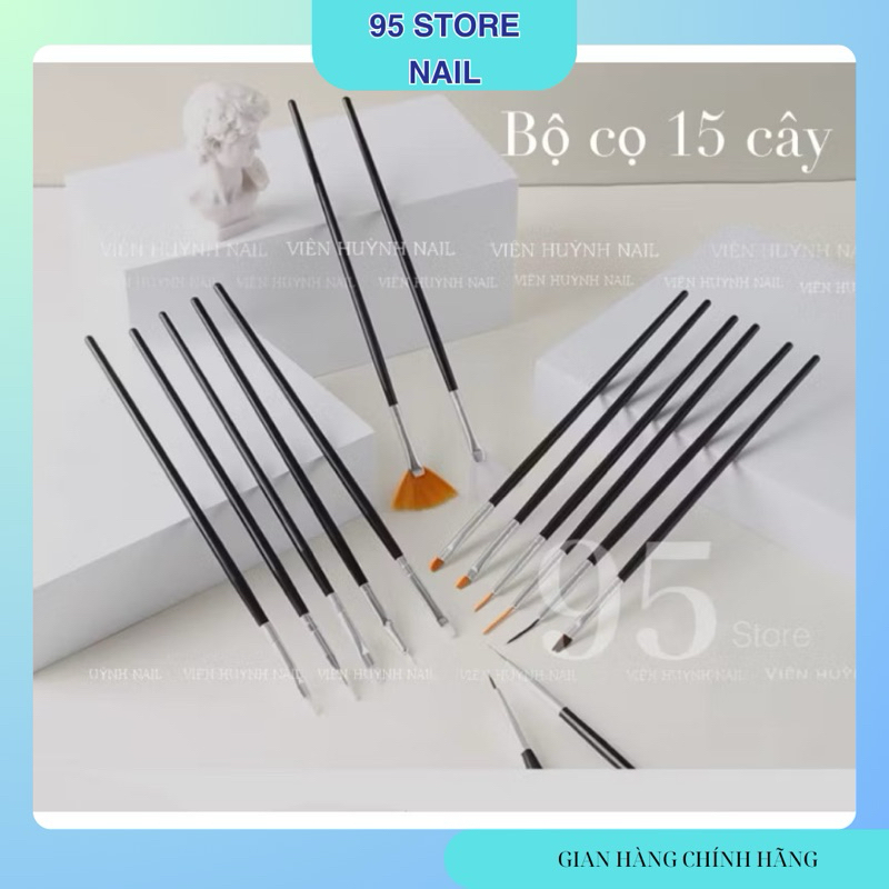 Bộ cọ nail vẽ móng 15 cây