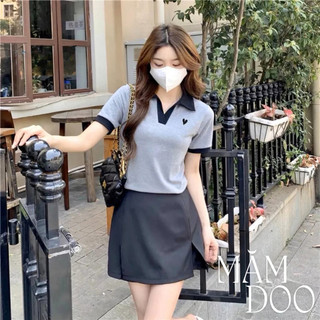 Áo thun nữ tay ngắn cổ bẻ chữ V Ôm Body, Áo baby tee nữ phong cách Hàn Quốc dễ thương mặc đi học đi làm đều được