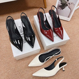 Giày Cao Gót 3P Mũi Nhọn Trơn Chất Da Bóng Mềm Cao Cấp D58