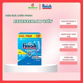 Viên rửa bát Finish Essential 100 viên – Hòa tan nhanh – Không để lại cặn – Tiết kiệm