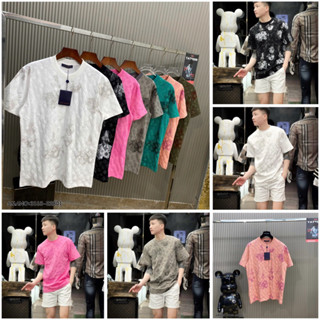 Áo Phông Nam Lv Hoạ Tiết Nổi Vải Cotton Mát Mịn - Áo Phông Lv Nam Nữ Cao Cấp