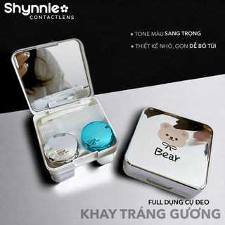  ✨ Khay  case  đựng kính áp tròng hình gấu tráng gương bạc siêu sáng - SHYNNIE LENS  Lens Huế  🐰 