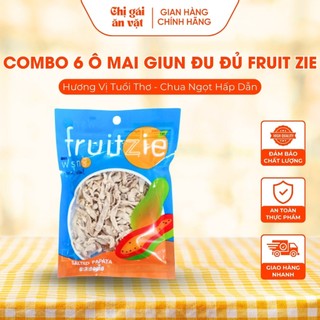  Combo 6 Gói Ô Mai Giun Đu Đủ Fruit Zie Thái Lan Hương Vị Tuổi Thơ Chua Ngọt Hấp Dẫn Gói 50g 