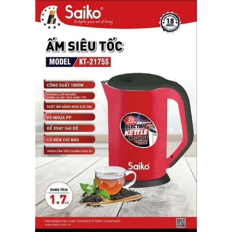 Ấm siêu tốc Saiko KT_2175S