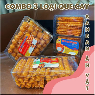 (Giá sỉ ) COMBO đồ ăn vặt que cay, 3 hộp bánh bò miếng vừng, xiên hồ lô, quẩy bò, bánh pò miếng vừng