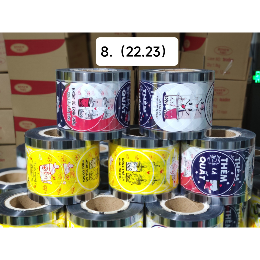 Màng Dập Cốc / Cuộn Dập Cốc  - Màng Ép Ly Nhựa ( Mix Hình Ngẫu Nhiên ) in sẵn 2400 hình/cuộn