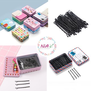 Hộp 100 kẹp tăm màu đen lượn sóng tiện dụng, kẹp tóc mái nữ tạo kiểu giữ nếp tóc PK236