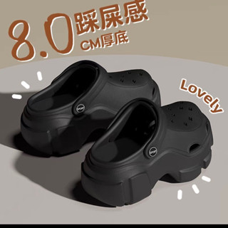 Dép Cross Classic Sandal Crush Clog nam nữ đế cao 6-8cm(sai số2cm) size 32 33( chống trơn trượt) sticker ngẫu nhiên