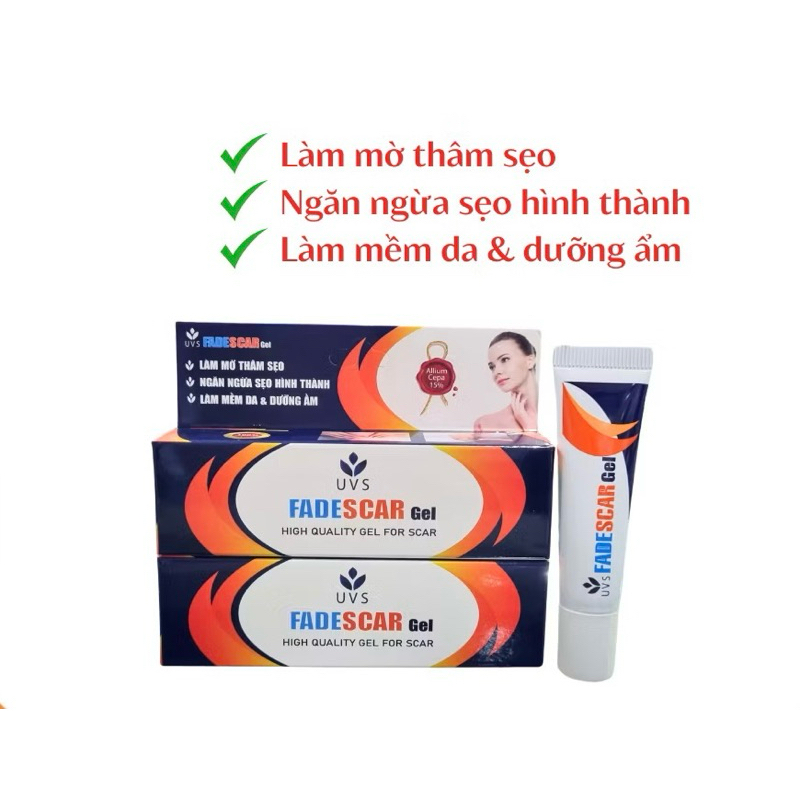 Gel mờ thâm sẹo FADESCAR Gel ,kem làm mờ bà ngăn ngừa sẹo hình thành , 10g