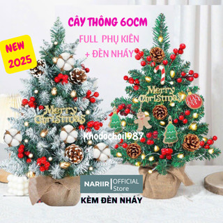 [Hỏa tốc HN_NEW 2026] SẴN Cây thông noel MỚI 2026 Cây thông mini để bàn 60cm giáng sinh full phụ kiện