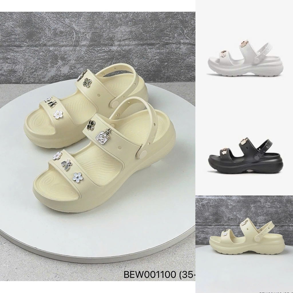 BITIS | Sandal nữ size 35-39 | Dép cross hai quai đúc siêu nhẹ chống trơn sticker đế cao BEW001100