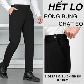 Quần Âu Nam SOLADO Sidetab Điều Chỉnh Độ Rộng Vòng Eo Form Dáng Baggy Phong Cách Hàn Quốc Vải Co Giãn - QTCAP