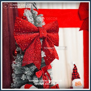  Nơ nhung đỏ Noel size to 50cm 82cm 95cm  Trang trí cửa decor giáng sinh - Noel làm điểm nhấn treo cây thông Noel 