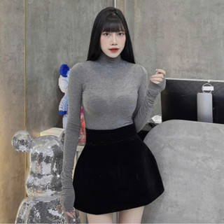 Chân Váy Nhung Dáng A Cạp Cao Viền Chỉ Hàng Thiết Kế L1