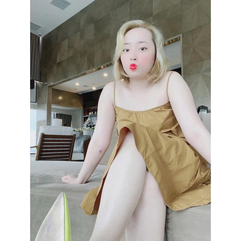 Đầm vàng mustard Mango