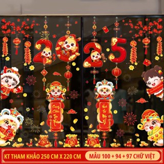 Chữ tiếng việt Decal tết 2024 hít tĩnh điện dán cửa kính decor trang trí tết, năm mới 2025