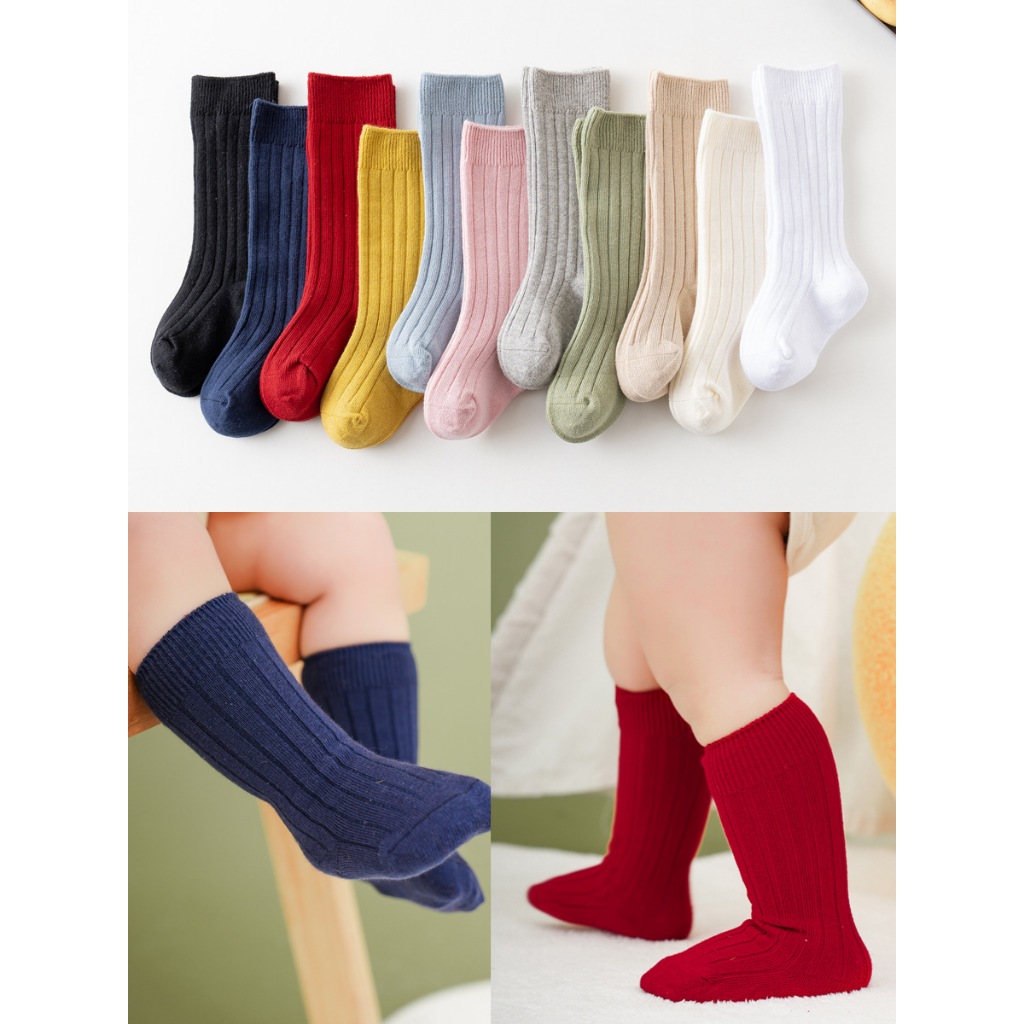 Tất Len Gân Cổ Cao Gần Đầu Gối Cho Bé Trai Bé Gái - Vớ Len Mềm Mại Cho Trẻ Em