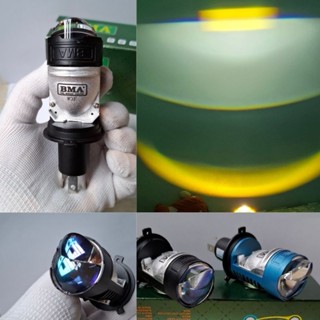 Đèn pha Led BMA W3f Bản nâng cấp kính tím- phủ NaNo, Lắp pha ô tô, xe máy chân H4, công suất 60w, Có trợ pha mắt ếch